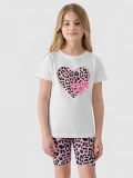 Tricou cu imprimeu pentru fete - alb, 4F Sportswear