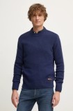 United Colors of Benetton pulover de lana barbati, culoarea albastru marin, 1344U108H