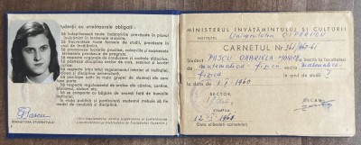 QW13 6 28 - 1960 - Carnet student - Universitatea Ciparion foto
