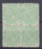 ROMANIA 1894 LP 49 b CAROL I CIFRA IN 4 COLTURI FILIGRAN PR BLOC 4 MNH/SARNIERA, Nestampilat