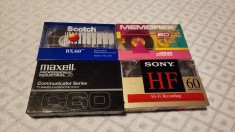 Lot 4 Casete Maxell, Scotch, Memorex, Sony TYPE I Normal Bias Sigilate