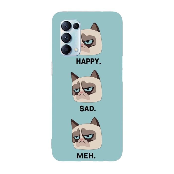 Husa compatibila cu Oppo Reno 4 5G model Emotionally complex Grumpy Cat, Silicon, TPU, Viceversa