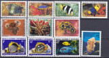 DB1 Fauna Marina Pesti 1973 Noua Caledonie Ani diferiti 11 v. MNH, Nestampilat