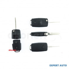 Carcasa cheie contact pentru volkswagen jetta / passat (b5-b6-b7) / polo / scirocco / tiguan, 2 butoane, cu cheie UNIVERSAL Universal #6 foto