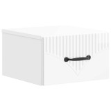 vidaXL Dulap de noapte suspendat Alb foarte lucios 34,5 x 33 x 20 cm 898943