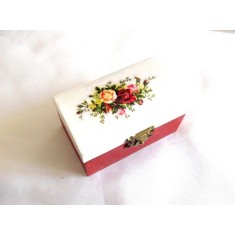 cutie lemn decorata cu trandafiri 43620