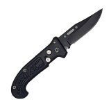 Briceag pentru supravietuire, camping, otel inoxidabil, model scorpion, maner ergonomic, 15.5 cm, negru