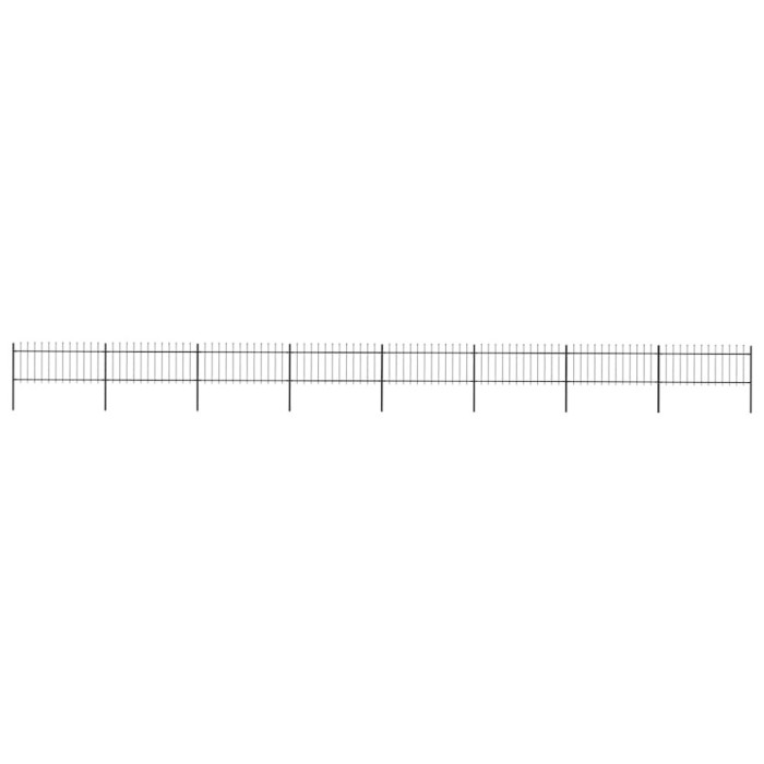 vidaXL Gard de grădină cu v&acirc;rf tip suliță din oțel 1426x80 cm, negru