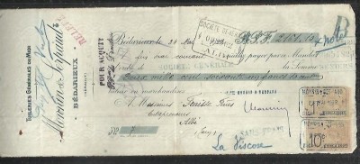 France 1922 Century fiscal documents and cancellations D.025 foto
