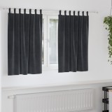 vidaXL Draperii opace cu agățătoare, 2 buc., gri &icirc;nchis, catifea