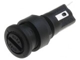 Clema siguranțe cilindrice 5x20mm 250V neagră pe panou