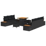 vidaXL Set de canapele pentru grădină 10 pcs Negru Rattan poli 3364824