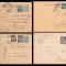 1929-1937 Romania - Set 4 intreguri circulate, carti postale cu stampile de tren