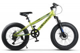 Bicicleta Copii Fat-Bike Velors Hercules V20316A 20inch, 7 viteze, Manete schimbator Shimano Rotativ cu indicator de viteza, Roti 20x4.0, Frane Mecani