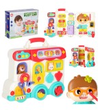 Jucarie educativa STEM, Autobuz cu butoane, Lumini si Sunete, 30 x 24 x 9 cm