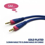 Cablu Audio Jack 3.5mm Stereo 5m, Cupru Stanat, Contacte Aurite, OEM