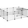 Tarc Modular Animale Mici 24 Panouri, 72x110x110cm, Negru - Cobai, Iepuri, Hamsteri, Caini, Pisici - Interior/Exterior