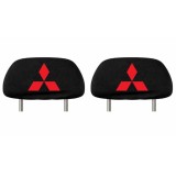 Set 2 huse tetiere negre, pentru gama auto MITSUBISHI