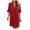 Rochie casual pentru femei Famulily, cu decolteu in V, rosu, L - OUTLET