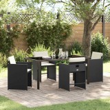 vidaXL Set de masă pentru grădină 5 pcs Negru poliratan