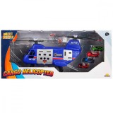 Elicopter de marfa cu 4 mini vehicule, Maxx Wheels, Albastru