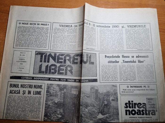 tineretul liber 6 octombrie 1990-teatrele din timisoara