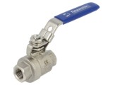 Supapă cu bilă Oțel AISI 316 PTFE PNEUMAT 105mm rezistentă la acizi