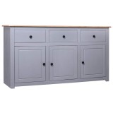 Cumpara ieftin Servanta, gri, 135 x 40 x 80 cm, lemn masiv pin, gama Panama
