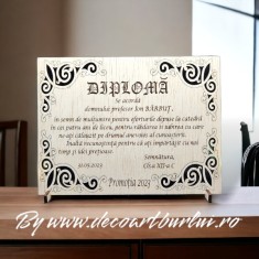 Cadou personalizat profesori din lemn albasia