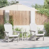 Scaune Adirondack 2 pcs Alb 74x82x90 cm HDPE