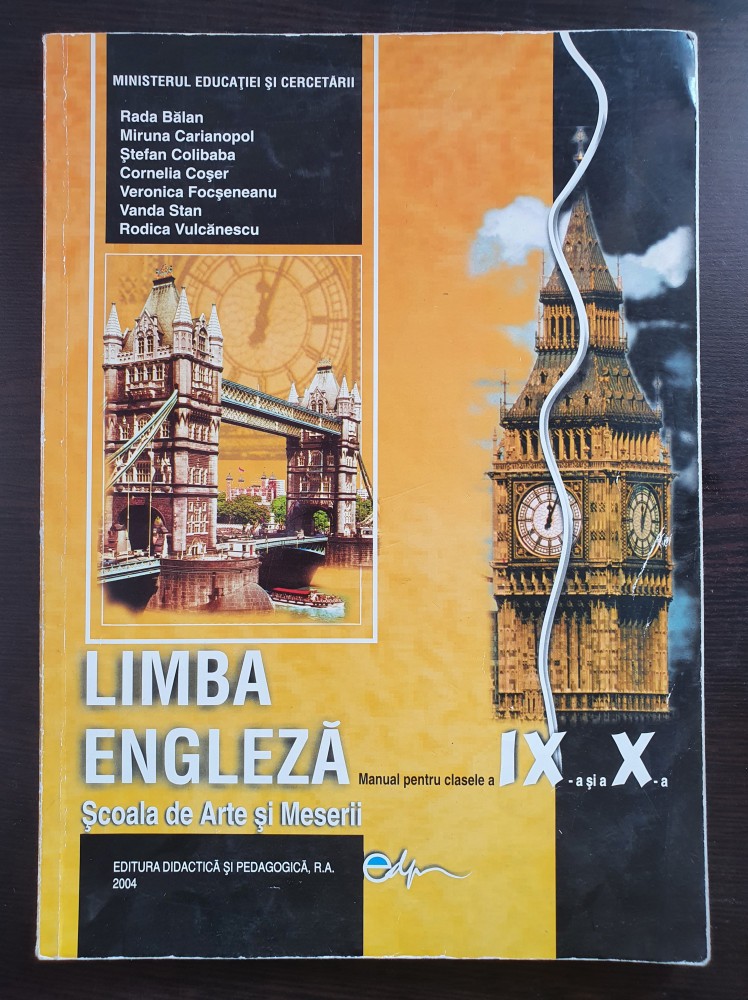 LIMBA ENGLEZA MANUAL PENTRU CLASELE A IX-A SI A X-A Scoala arte si meserii  Balan, Clasa 9 | Okazii.ro