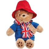 Jucarie de plus Ursuletul Paddington cu fular Union Jack, 25 cm (asezat), Rainbow Designs