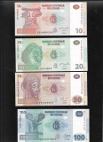 Set Congo 10 + 20 + 50 + 100 francs unc-aunc