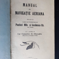 1925 Manual de NAVIGATIE AERIANA de Pantazi, Iacobescu 311p Aviatie Meteorologie