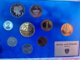 SET 8 MONEDE AUSTRIA + MEDALIE - 1987 - DE LA 2 GROSCHEN LA 20 SCHILLING JOHANN E. GRAF THUN - SALZBURG - MONEDE PROOF