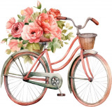 Cumpara ieftin Sticker decorativ Bicicleta, Roz, 62 cm, 8116ST-1, Oem