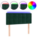 Cumpara ieftin Tablie de pat cu LED, verde inchis, 80x5x78/88 cm, catifea