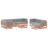 Set mobilier de gradina cu perne, 10 piese, lemn masiv douglas