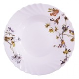 Set 6 Farfurii Adanci Opal Alb Flori 23cm Rod DEC007 LBSP-90 CNN33602