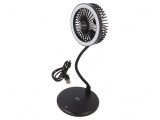 Lampă USB cu ventilator neagră 10W 5V/1A