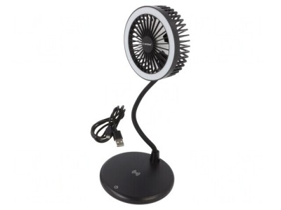 Lampă USB cu ventilator neagră 10W 5V/1A foto