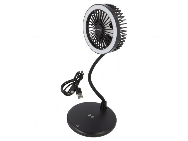 Lampă USB cu ventilator neagră 10W 5V/1A