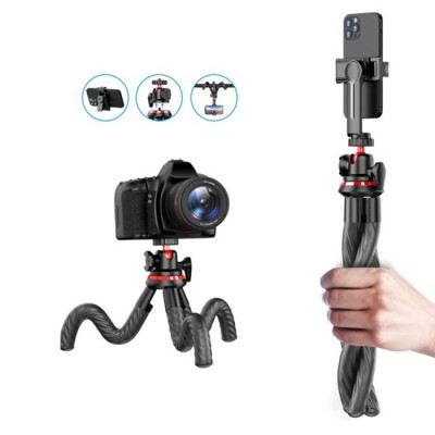 Selfie Stick cu Trepied, 43cm - Techsuit (C02) - Black foto