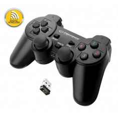 Controller wireless 2.4Ghz PS3/PC Esperanza Gladiator, USB, 12 butoane, negru