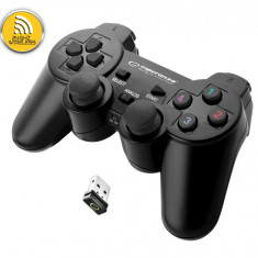 Controller wireless 2.4Ghz PS3/PC Esperanza Gladiator, USB, 12 butoane, negru