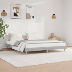 vidaXL Cadru de pat, gri sonoma, 180x200 cm, lemn prelucrat