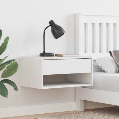 vidaXL Noptieră 2 pcs Alb 50 x 32.5 x 24 cm Lemn masiv de pin 873478 foto