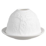 Cumpara ieftin Candela alba portelan alb Ren 12x8 cm