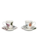 Set 2 cesti, 2 farfurioare portelan chinezesc 90 ml, 6 x 6 cm