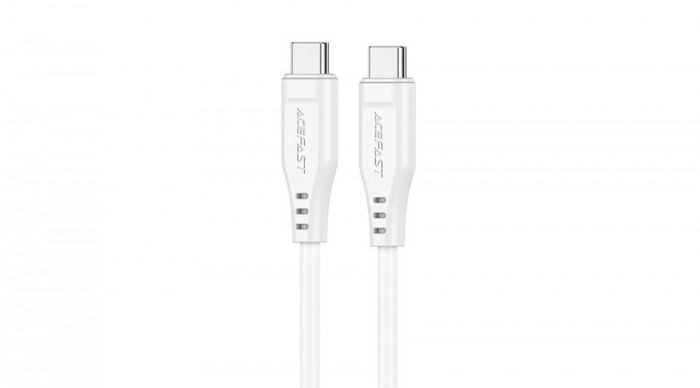 Acefast USB tip C - Cablu USB tip C, 1,2 m, 60W (20V / 3A), alb (C3-03-C-C-C-alb)